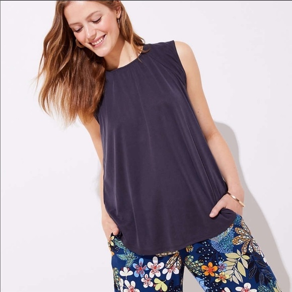 Loft | Ruffle Tie Back Flutter Blouse Black M - Picture 5 of 15